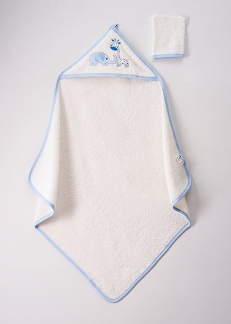 Baby Elephant & Giraffe Friends Towel and Scrub Mitt Set