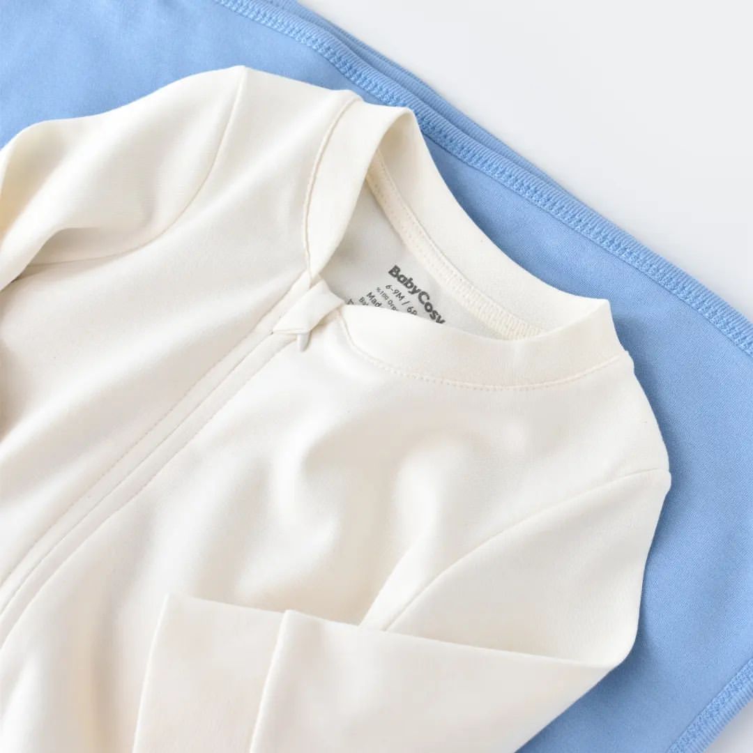 Organic Zippered Romper - White