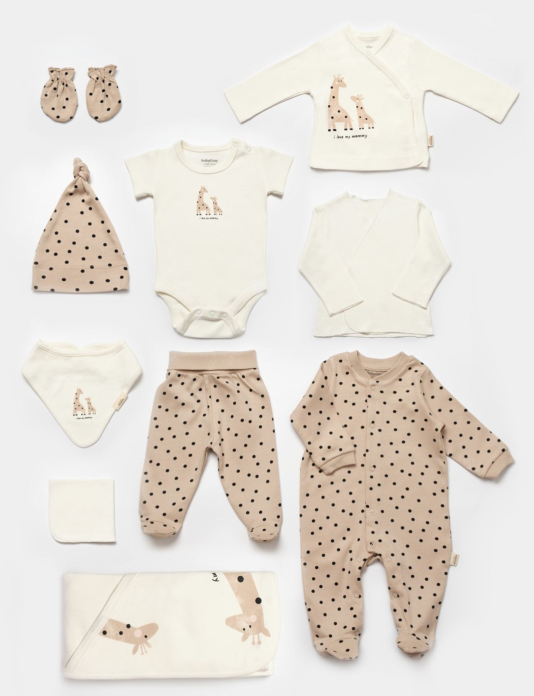 I Love My Mommy - Organic Giraffe Family 10 Piece Set