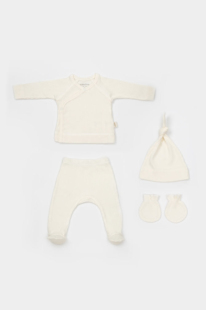 Organic Modal 4 Piece Baby Set - White