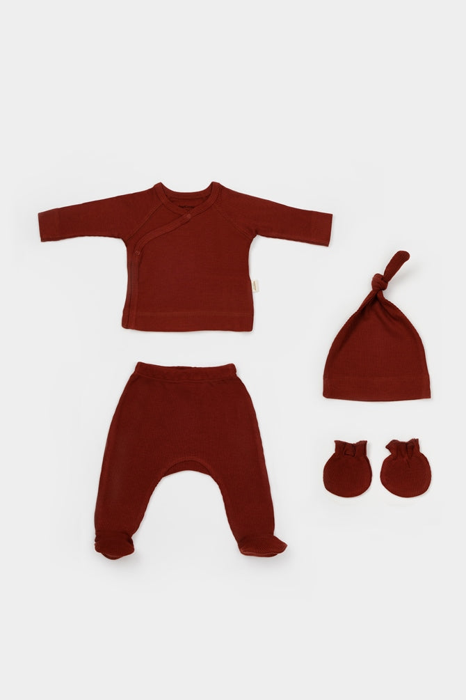 Organic Modal 4 Piece Baby Set - Burgundy