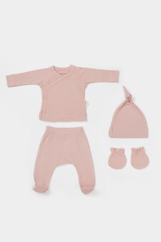 Organic Modal 4 Piece Baby Set - Pink