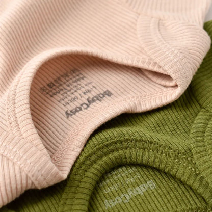 Organic Modal Bodysuit Set - Green & Blush